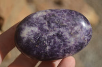 Polished Purple Lepidolite Palm Stones  x 12 From Zimbabwe