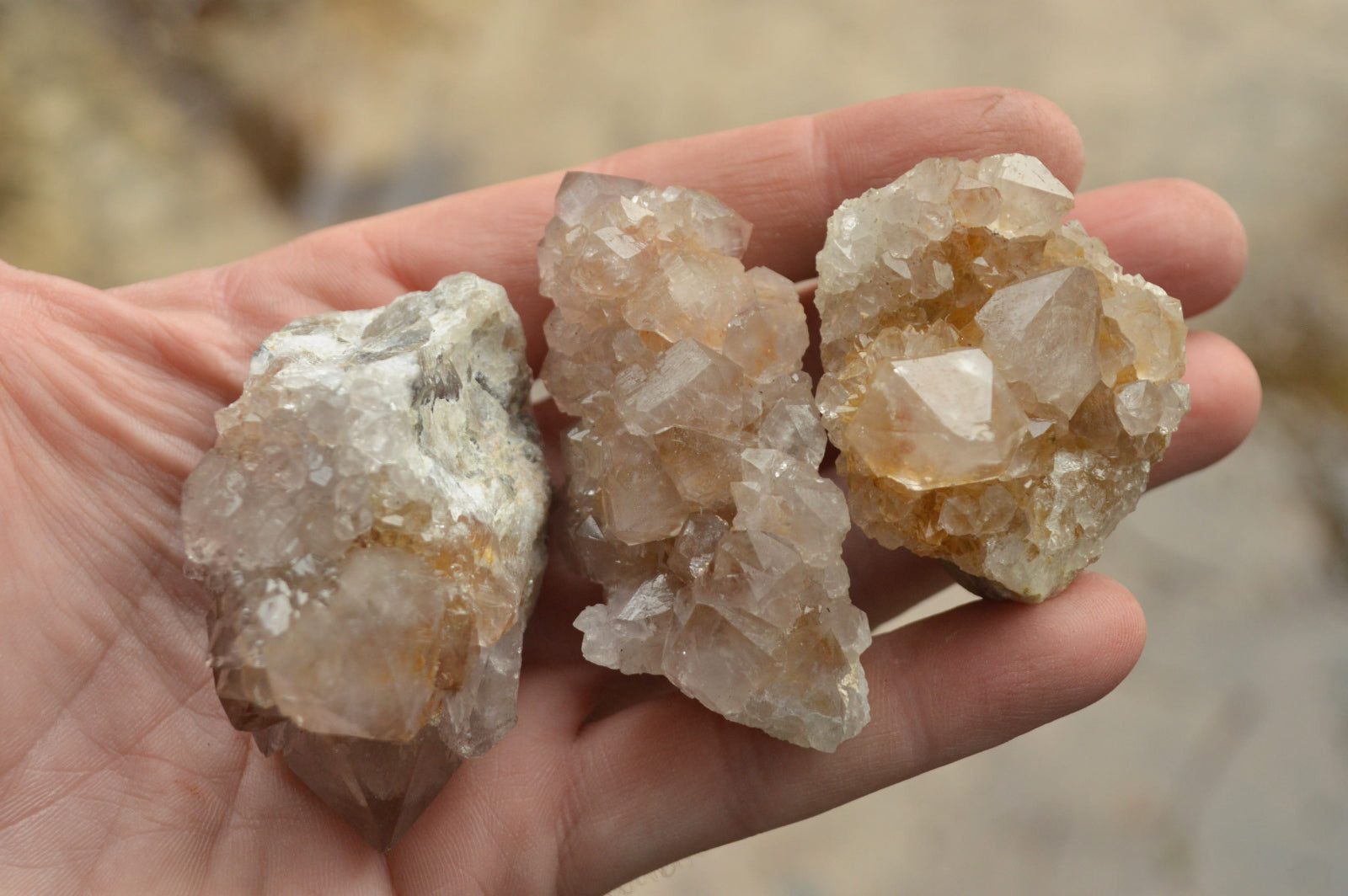 Naturel Citrine Améthyste Cristal Druse Quartz Cluster Pierre