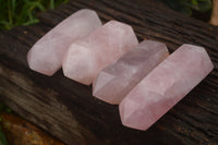 Polished Double Terminated Pink Rose Quartz Points  x 4 From Ambatondrazaka, Madagascar - TopRock