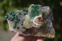 Natural Rare Ball Malachite On Drusy Quartz & Dolomite Matrix  x 2 From Kambove, Congo - Toprock Gemstones and Minerals 