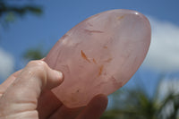 Polished Pink Rose Quartz Standing Free Forms x 2 From Ambatondrazaka, Madagascar - TopRock