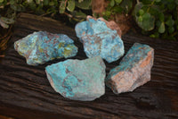 Natural Rough Shattuckite Cobbed Specimens x 4 From Kaokoveld, Namibia