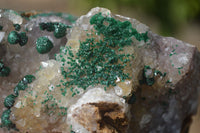 Natural Rare Ball Malachite On Drusy Quartz & Dolomite Matrix  x 2 From Kambove, Congo - Toprock Gemstones and Minerals 