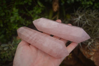 Polished Double Terminated Pink Rose Quartz Points  x 4 From Ambatondrazaka, Madagascar - TopRock