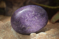 Polished Purple Lepidolite Palm Stones  x 12 From Zimbabwe