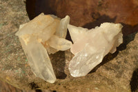 Natural Small Semi Optic Selected Quartz Crystals & Clusters  x 35 From Madagascar - TopRock