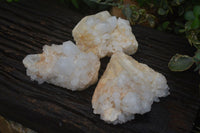 Natural White Phantom Candle Quartz Clusters  x 3 From Madagascar - Toprock Gemstones and Minerals 