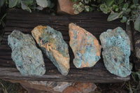 Natural Blue Kyanite Crystals In Fuchsite Matrix Specimens  x 4 From Zimbabwe - Toprock Gemstones and Minerals 