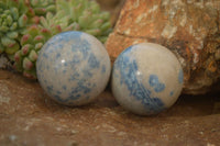 Polished Blue Spotted Spinel Quartz Spheres x 12 From Madagascar