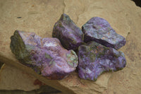 Natural Medium Purple Stichtite & Green Serpentine Cobbed Pieces  - Sold per 2 kg (10-14 pieces) - From Barberton, South Africa - TopRock