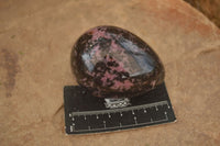 Polished Pink & Black Rhodonite Eggs x 3 From Madagascar