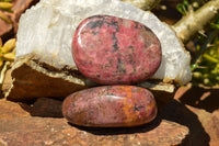 Polished Pink & Black Rhodonite Free Forms  x 6 From Rushinga, Zimbabwe - TopRock