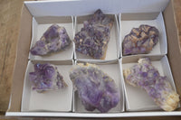 Natural Dark Amethyst Crystal Clusters x 6 From Zambia