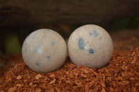 Polished Blue Spotted Spinel Quartz Spheres x 12 From Madagascar