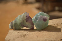 Natural Rough Watermelon Fluorite Cobbed Specimens  x 35 From Uis, Namibia