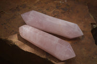 Polished Double Terminated Pink Rose Quartz Points  x 4 From Ambatondrazaka, Madagascar - TopRock