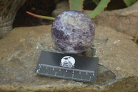 Polished Purple Lepidolite Spheres  x 3 From Madagascar