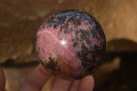 Polished Pink & Black Rhodonite Spheres  x 3 From Madagascar - Toprock Gemstones and Minerals 