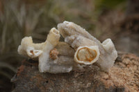 Natural Hollow Drusy Coated Calcite Pseudomorph Crystals  x 7 From Alberts Mountain, Lesotho - TopRock