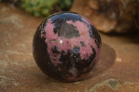 Polished Pink & Black Rhodonite Spheres  x 3 From Madagascar - Toprock Gemstones and Minerals 