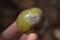 Polished Green Opal Galet / Palm Stones x 12 From Antsirabe Madagascar