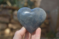 Polished Blue Lazulite Hearts  x 6 From Madagascar