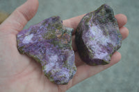 Natural Medium Purple Stichtite & Green Serpentine Cobbed Pieces  - Sold per 2 kg (10-14 pieces) - From Barberton, South Africa - TopRock