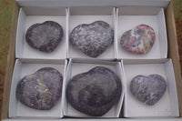 Polished Purple Lepidolite Hearts  x 6 From Madagascar - TopRock