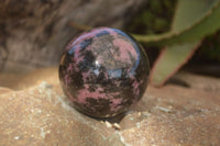 Polished Pink & Black Rhodonite Spheres  x 3 From Madagascar - Toprock Gemstones and Minerals 