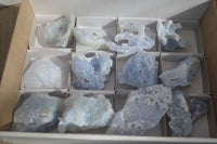 Natural Etched Blue Chalcedony Specimens  x 12 From Nsanje, Malawi