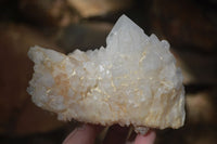 Natural White Phantom Candle Quartz Clusters  x 3 From Madagascar - Toprock Gemstones and Minerals 