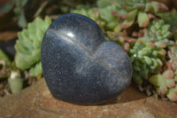 Polished Blue Lazulite Hearts  x 6 From Madagascar