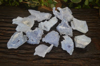 Natural Etched Blue Chalcedony Specimens  x 12 From Nsanje, Malawi