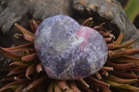 Polished Purple Lepidolite Hearts  x 6 From Madagascar - TopRock