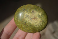 Polished Green Opal Galet / Palm Stones x 12 From Antsirabe Madagascar