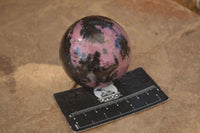 Polished Pink & Black Rhodonite Spheres  x 3 From Madagascar - Toprock Gemstones and Minerals 