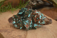 Natural Drusy Coated Chrysocolla & Malachite On Copper Dolomite x 1 From Likasi, Congo