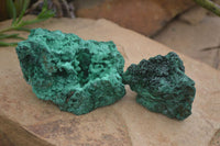 Natural Chatoyant Silky Malachite Specimens  x 2 From Congo - Toprock Gemstones and Minerals 