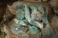 Natural Rough Green Jade Cobbed Specimens x 37 From Swaziland