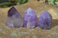 Polished Small Amethyst Points x 12 From Akansobe, Madagascar