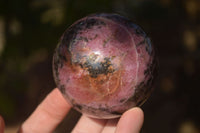 Polished Pink & Black Rhodonite Spheres  x 3 From Madagascar - Toprock Gemstones and Minerals 