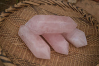 Polished Double Terminated Pink Rose Quartz Points  x 4 From Ambatondrazaka, Madagascar - TopRock