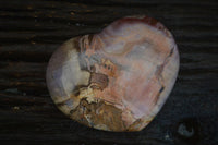 Polished Petrified Red Podocarpus Wood Hearts x 2 From Madagascar - Toprock Gemstones and Minerals 