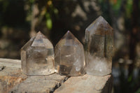 Polished  Wispy Phantom Smokey Quartz Points  x 6 From Madagascar