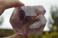 Polished Trio Of Smokey Amethyst Window Quartz Crystals  x 3 From Akansobe, Madagascar - TopRock