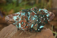 Natural Drusy Coated Chrysocolla & Malachite On Copper Dolomite x 1 From Likasi, Congo