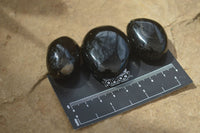 Polished Schorl Black Tourmaline Galet / Palm Stones x 20 From Madagascar