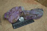 Natural Medium Purple Stichtite & Green Serpentine Cobbed Pieces  - Sold per 2 kg (10-14 pieces) - From Barberton, South Africa - TopRock