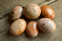 Polished Peachy Runestone Feldspar Gallets x 12 From Kings Ranch, Zimbabwe - TopRock