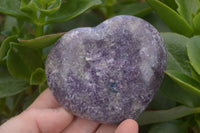 Polished Purple Lepidolite Hearts  x 6 From Madagascar - TopRock